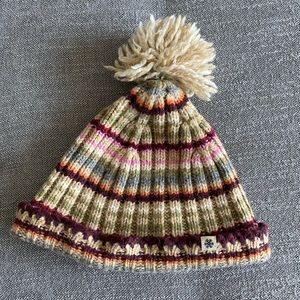 Vintage Abercrombie and Fitch striped pom beanie